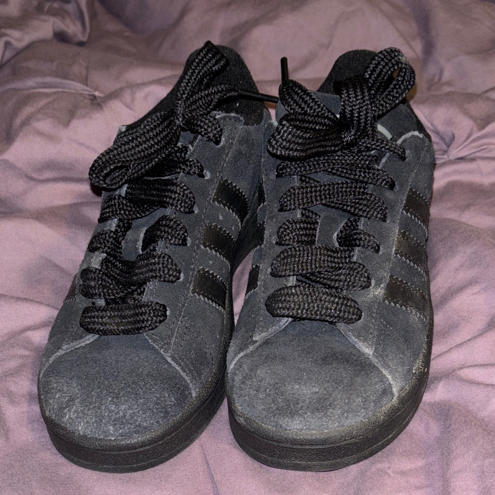 Black Suede Lace-Up Sneakers